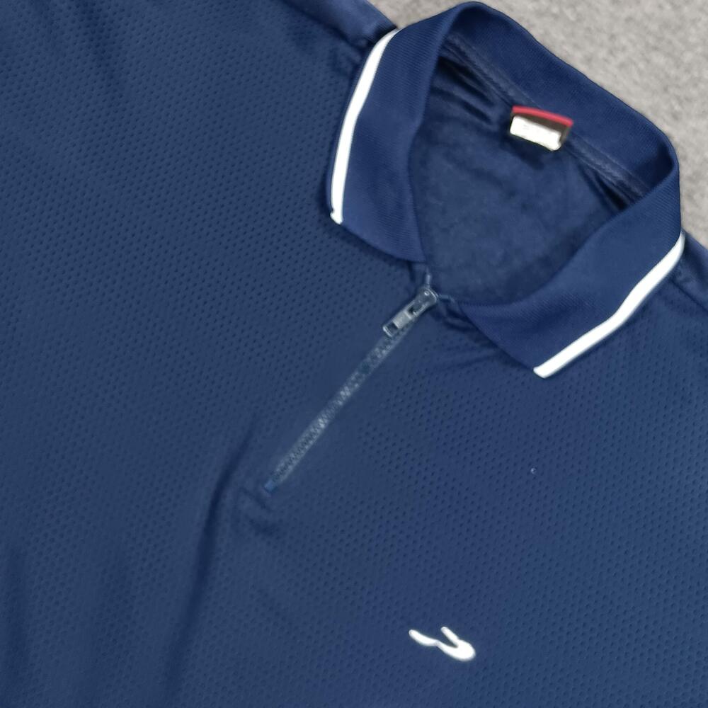 ProSpirit Polo Shirt Mens XL Blue Zip Athletic Mesh Performance Golf Activewear